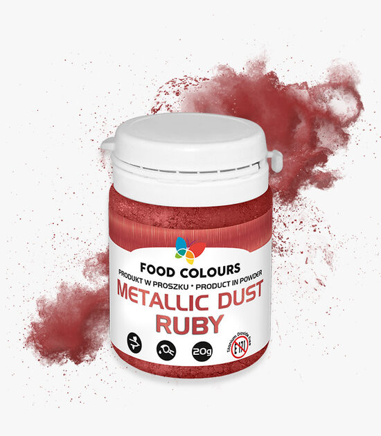 Rubīna pārtikas krāsviela pulverī dekorēšanai ar otu 20g